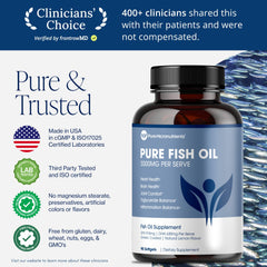 Pure Micronutrients Omega-3 bottle label highlighting sustainable EPA/DHA sourcing