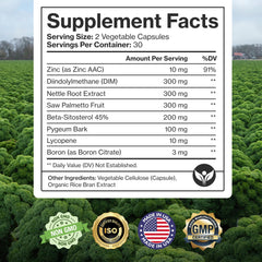 Pure Micronutrients Prostate Health label detail notes kosher and halal friendly formula