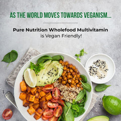 Pure Nutrition Natural Treasures transparent bottle suggests convenient daily vitamin routine.