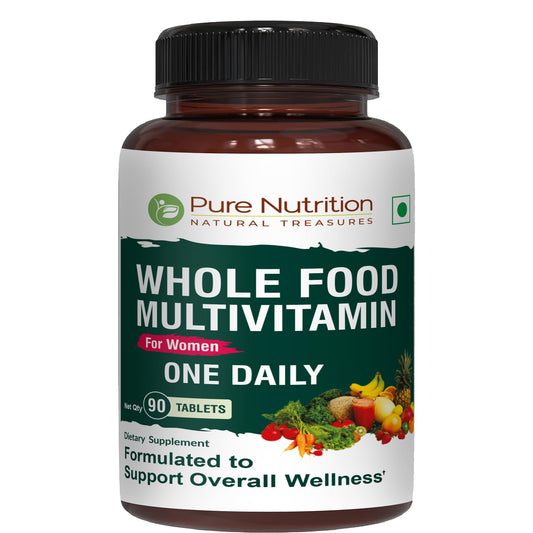 Pure Nutrition Natural Treasures women's multivitamin tablet close-up for daily plant-based nutrition.
