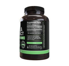 Closeup of amla extract capsules showing clean ingredients.