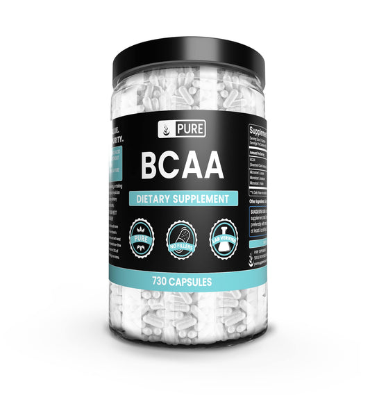Pure Original Ingredients BCAA bottle with 730 capsules for daily supplementation