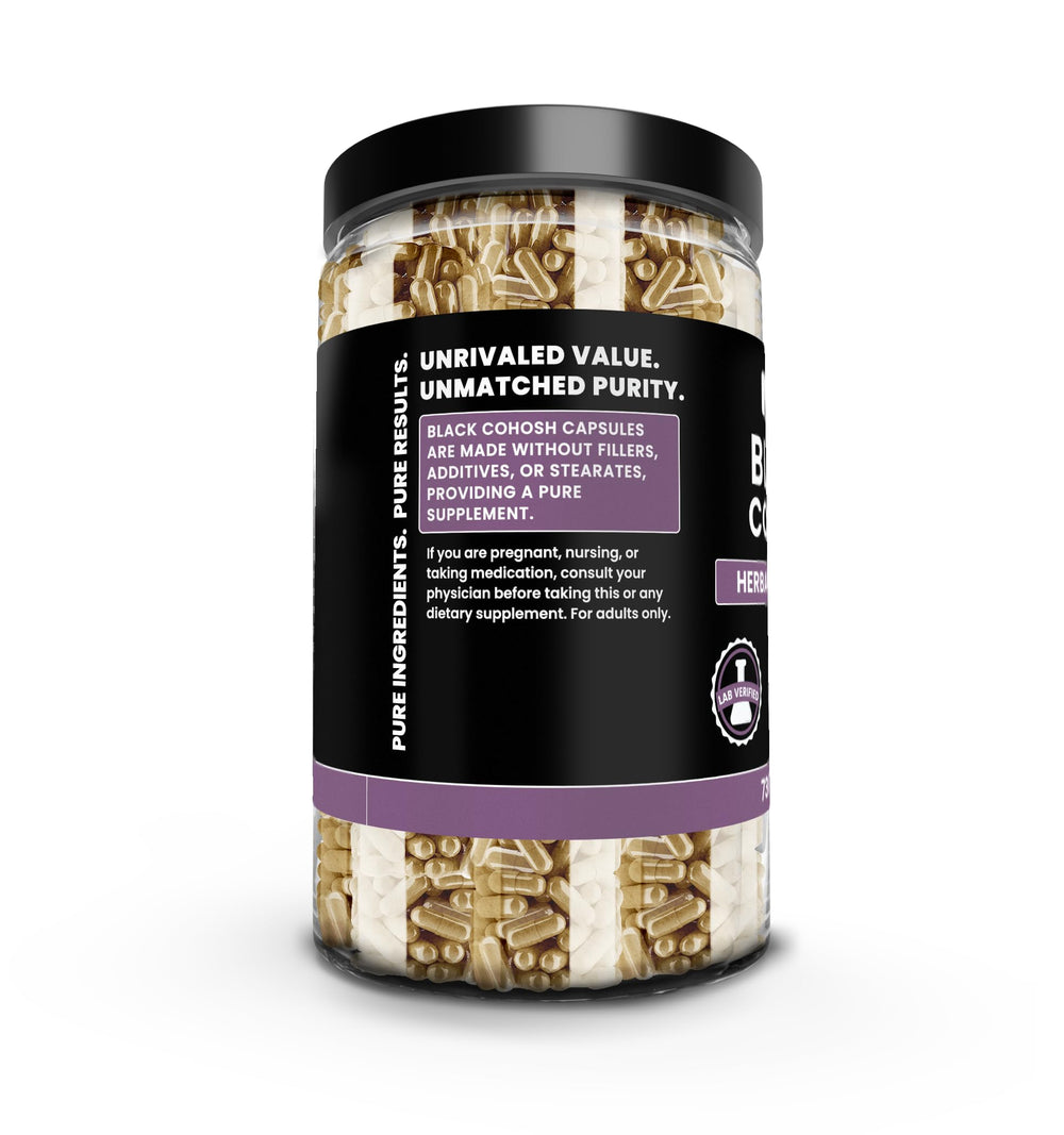 Label detail shows allergen-free formula and no fillers for Pure Original Ingredients.