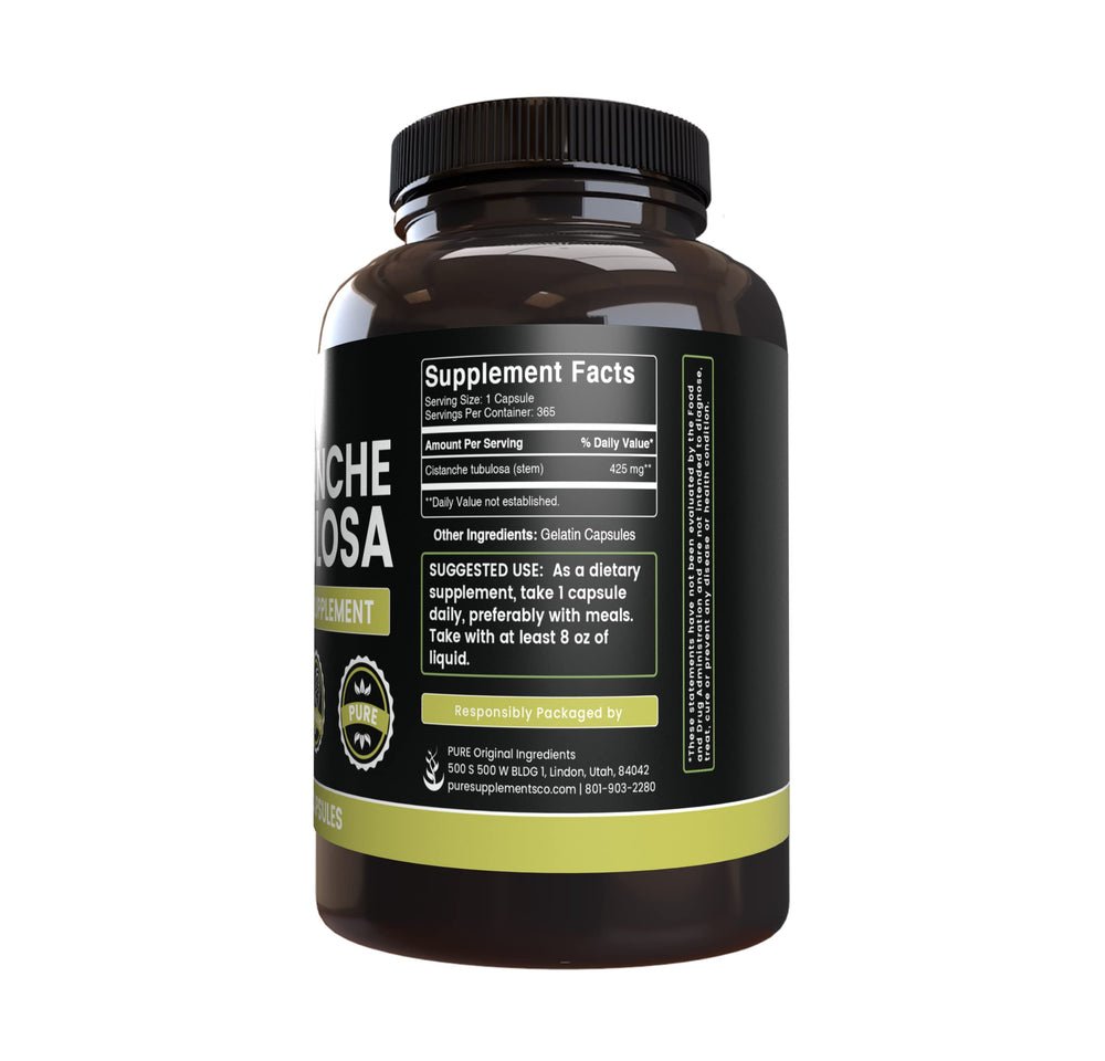 Pure Original Ingredients Cistanche Tubulosa packaging shot highlights USA-made quality