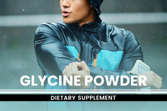 Glycine powder from PURE ORIGINAL INGREDIENTS, includes scoop for easy measuring.