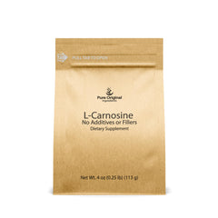 Pure Original Ingredients L-Carnosine powder bottle pour shows pure, undiluted supplement for daily use