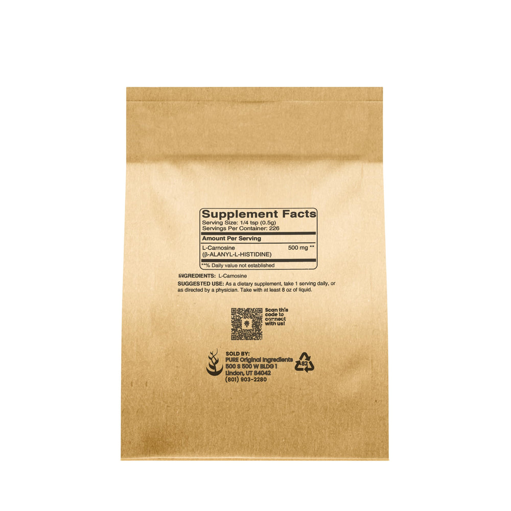 L-Carnosine powder measuring scoop highlights easy dosing for precise portions