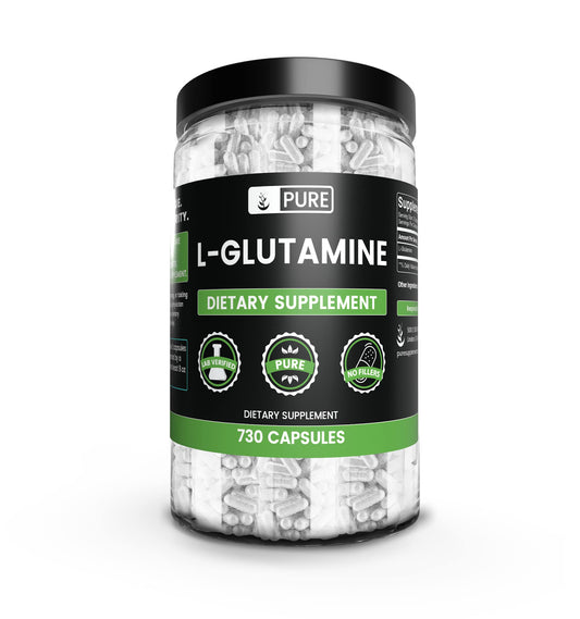 Pure Original Ingredients L-Glutamine capsules ready for daily use
