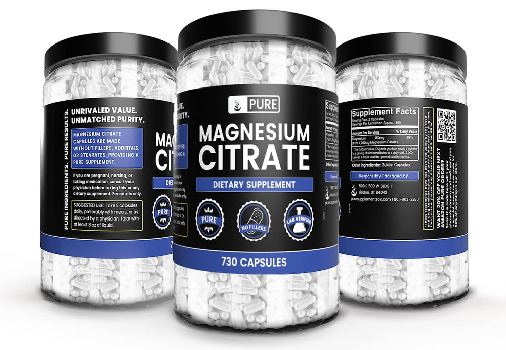 Pure Original Ingredients Magnesium Citrate label view highlighting lab-verified purity
