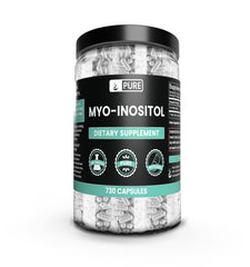 Pure Original Ingredients Myo-Inositol bottle with pure, undiluted capsules for daily use.