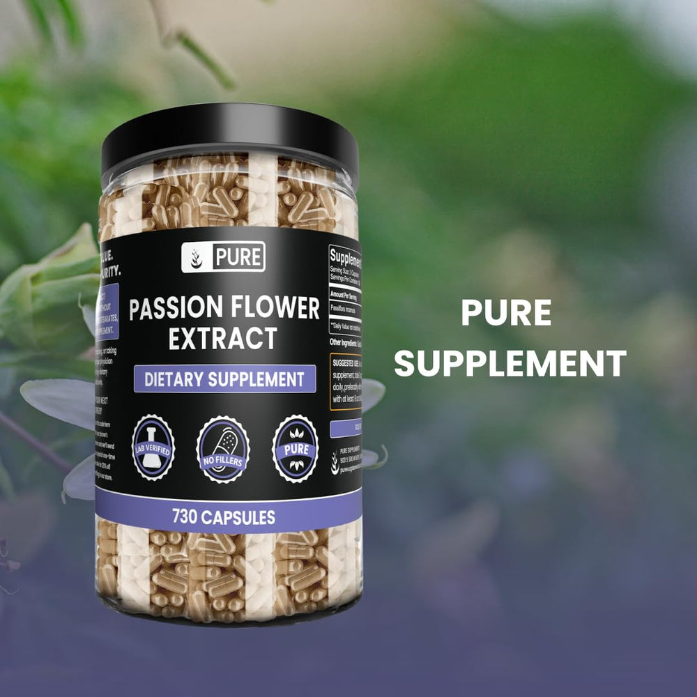 Pure Original Ingredients Passion Flower Extract bottle with lab-verified seal
