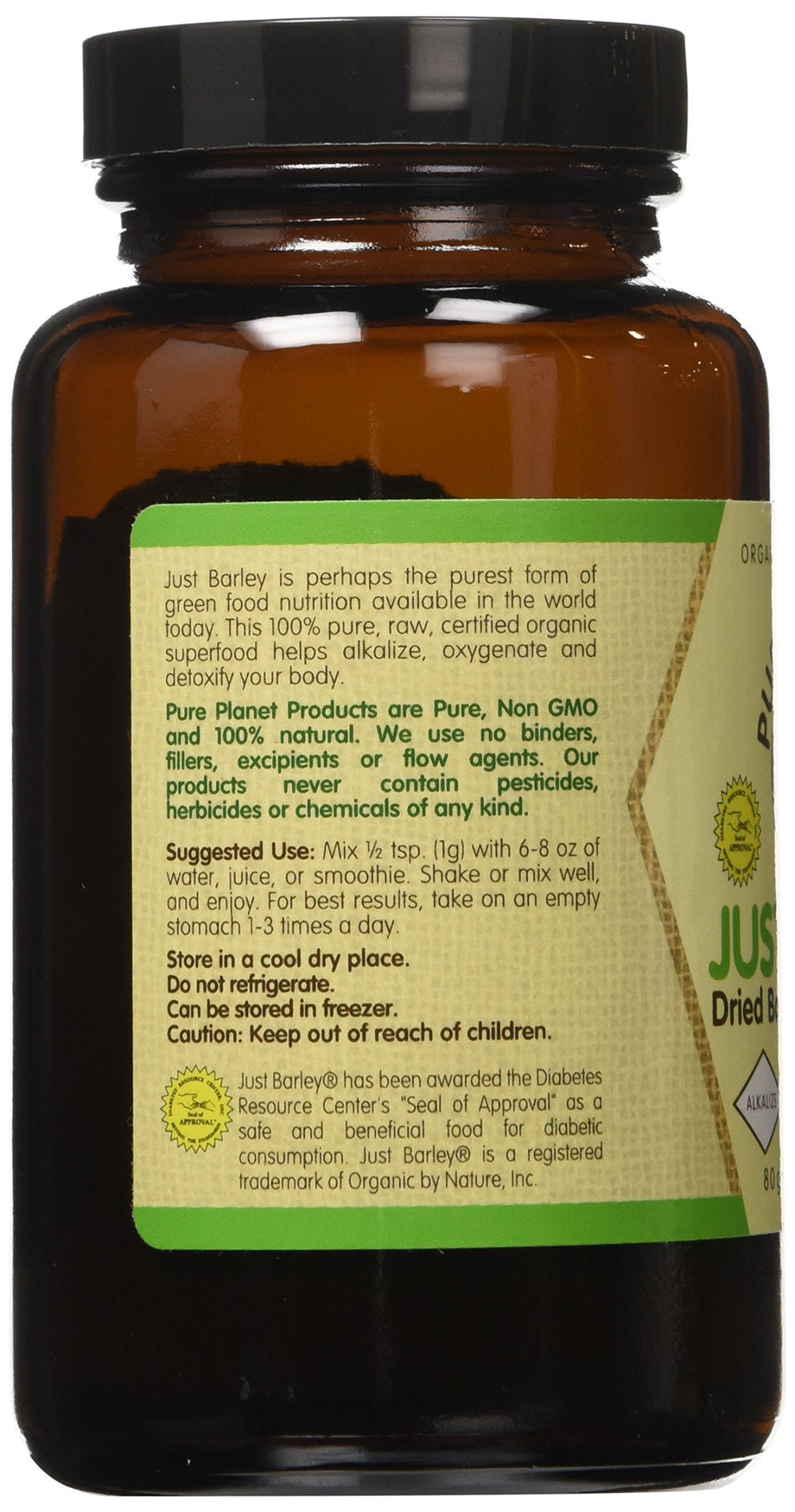 Pure Planet Just Barley Organic Powder two-pack on kitchen shelf