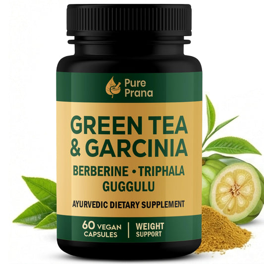 Pure Prana bottle front view supports daily energy with vegan capsules.