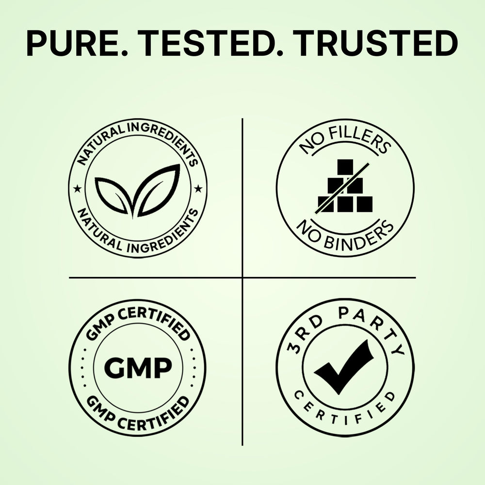 Pure Prana bottle label detail shows clean, plant-based wellness for daily vitality.