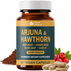 Pure Prana Heart Health bottle featuring Arjuna bark for daily heart wellness