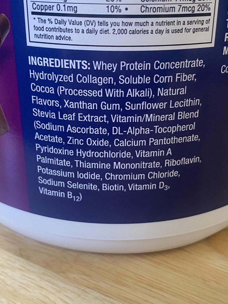 Pure Protein All-In-One gluten-free ingredients label for clean nutrition