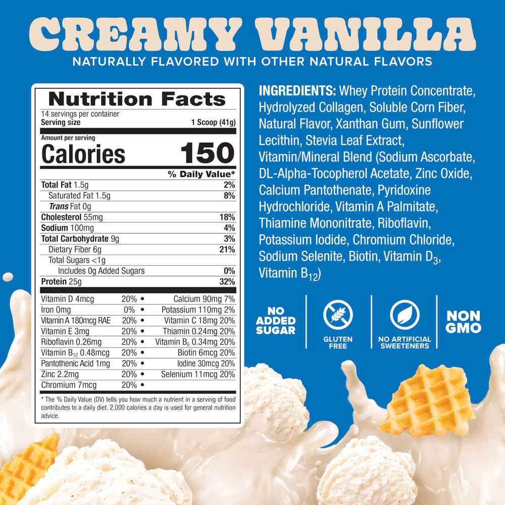Pure Protein All-In-One Vanilla shaker demonstrates convenient post-workout mix