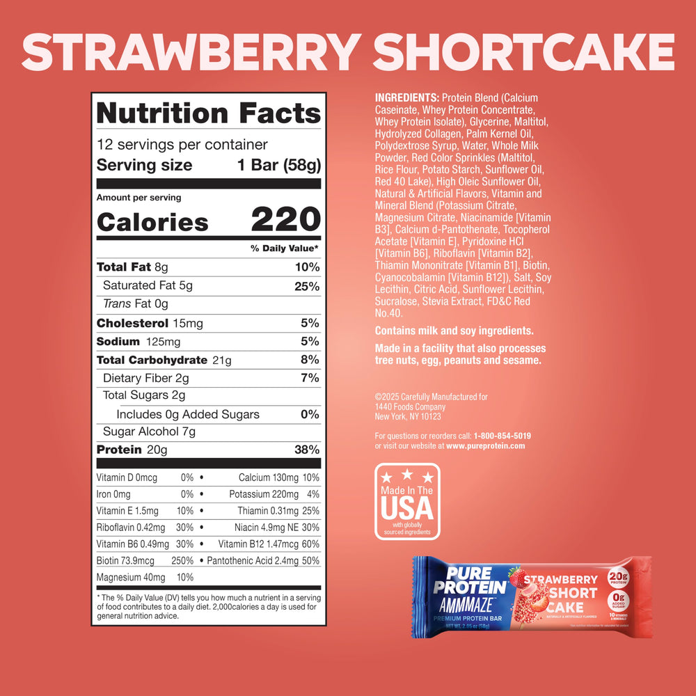 Pure Protein AMMMAZE bar creamy coating enhances a protein snack experience