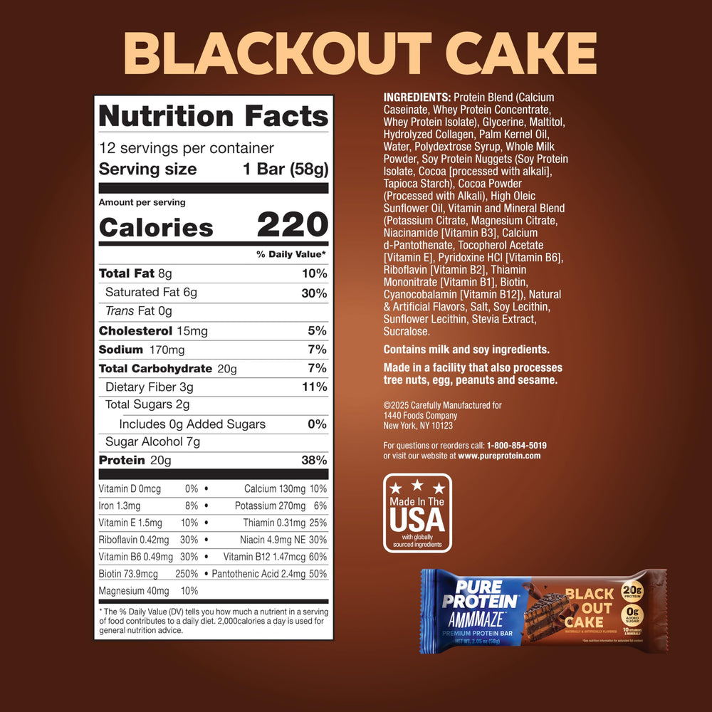 Cross-section of AMMMAZE Blackout Cake Bar showing fudgy center and texture.