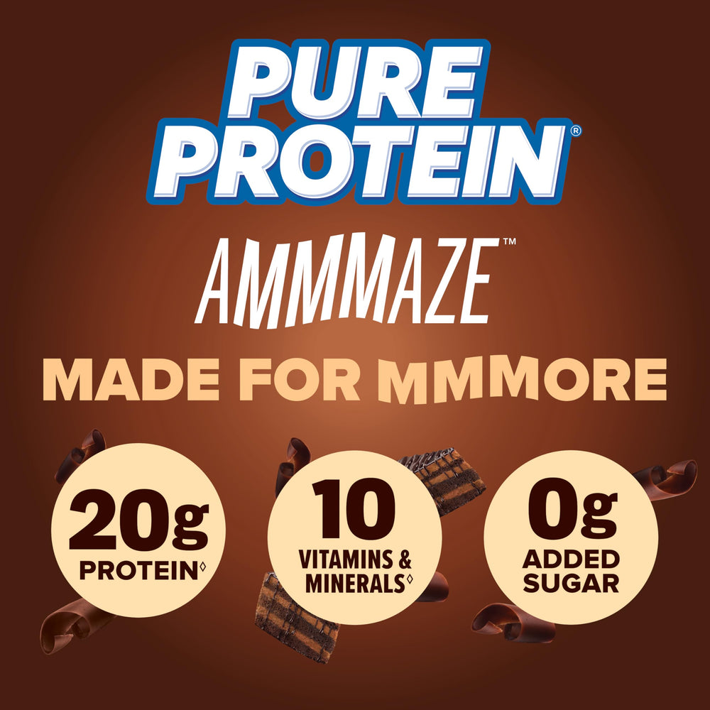 AMMMAZE ingredients highlight protein content and zero added sugar.
