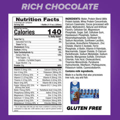 Pure Protein chocolate shake nutrition label highlighting 30g protein.