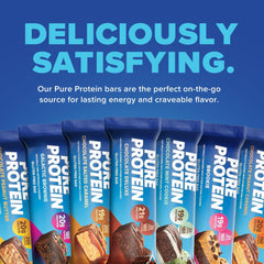 Pure Protein Galactic Brownie Bar pack back shows nutrition details for on-the-go fueling.