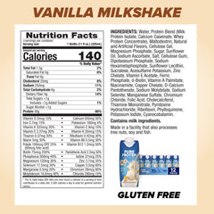 Pouring Pure Protein Vanilla Shake for quick post-workout protein boost.