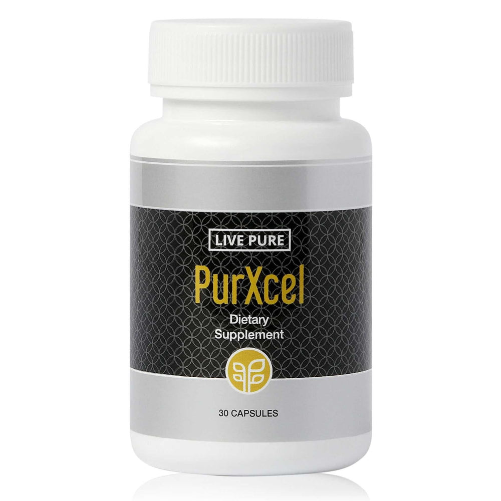 PURE PurXcel bottle front showing antioxidant blend for daily wellness