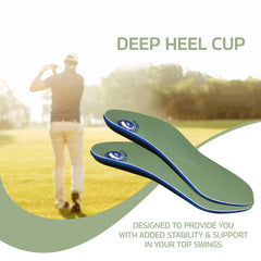 Pure Stride Golf Orthotics bottom shell adds lightweight yet stable support