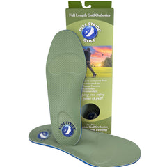 Pure Stride Golf Orthotics full-length insert provides arch and heel support for comfortable rounds.