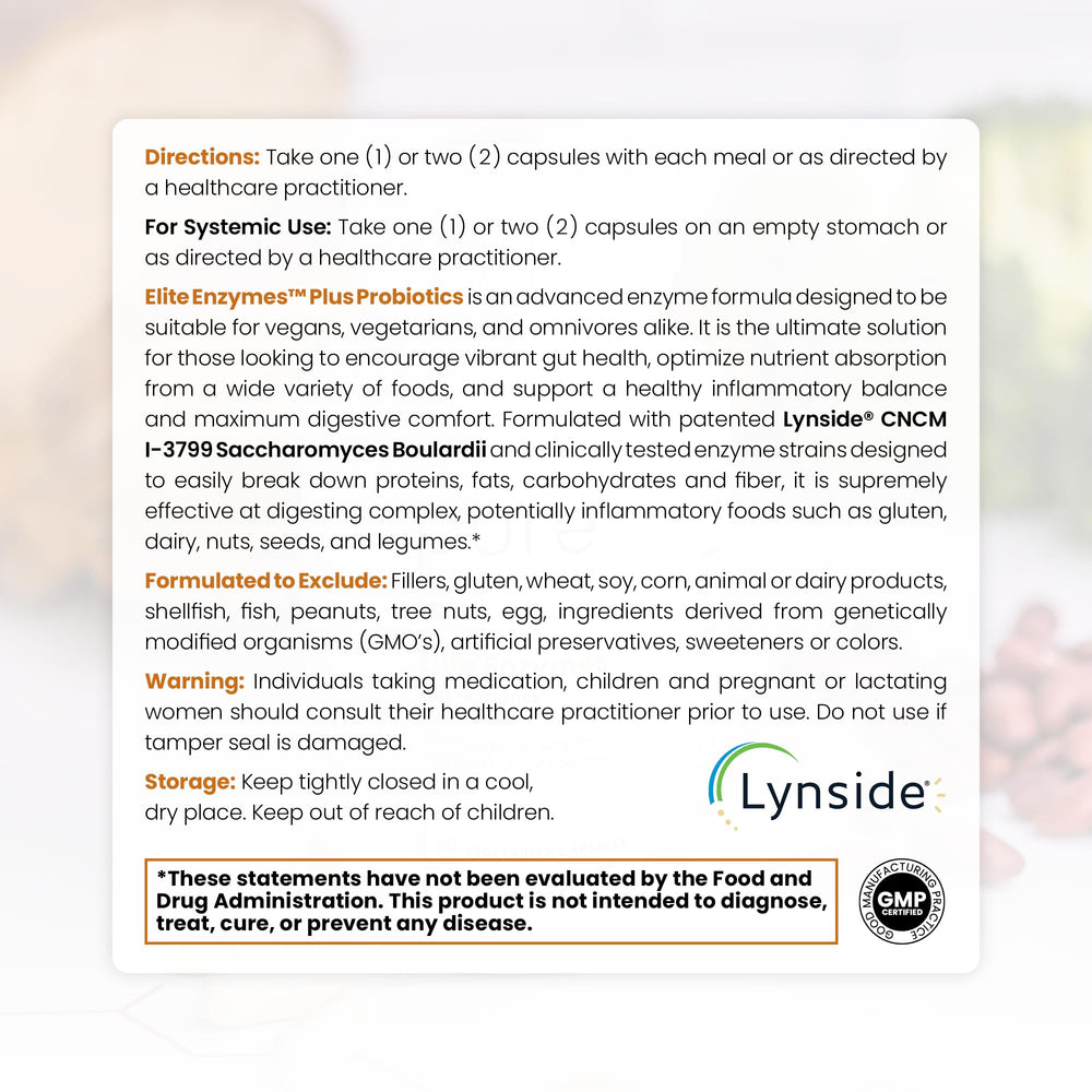 Pure Therapro Rx Elite Enzymes label close-up highlighting vegan formula and allergen-free promise