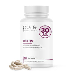 Pure Therapro Rx Elite IgG bottle for daily gut support.
