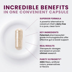 Dairy-free formulation notice on packaging of Elite IgG.