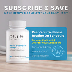 Pure Therapro Rx Methyl B Complete bottle back with usage details.