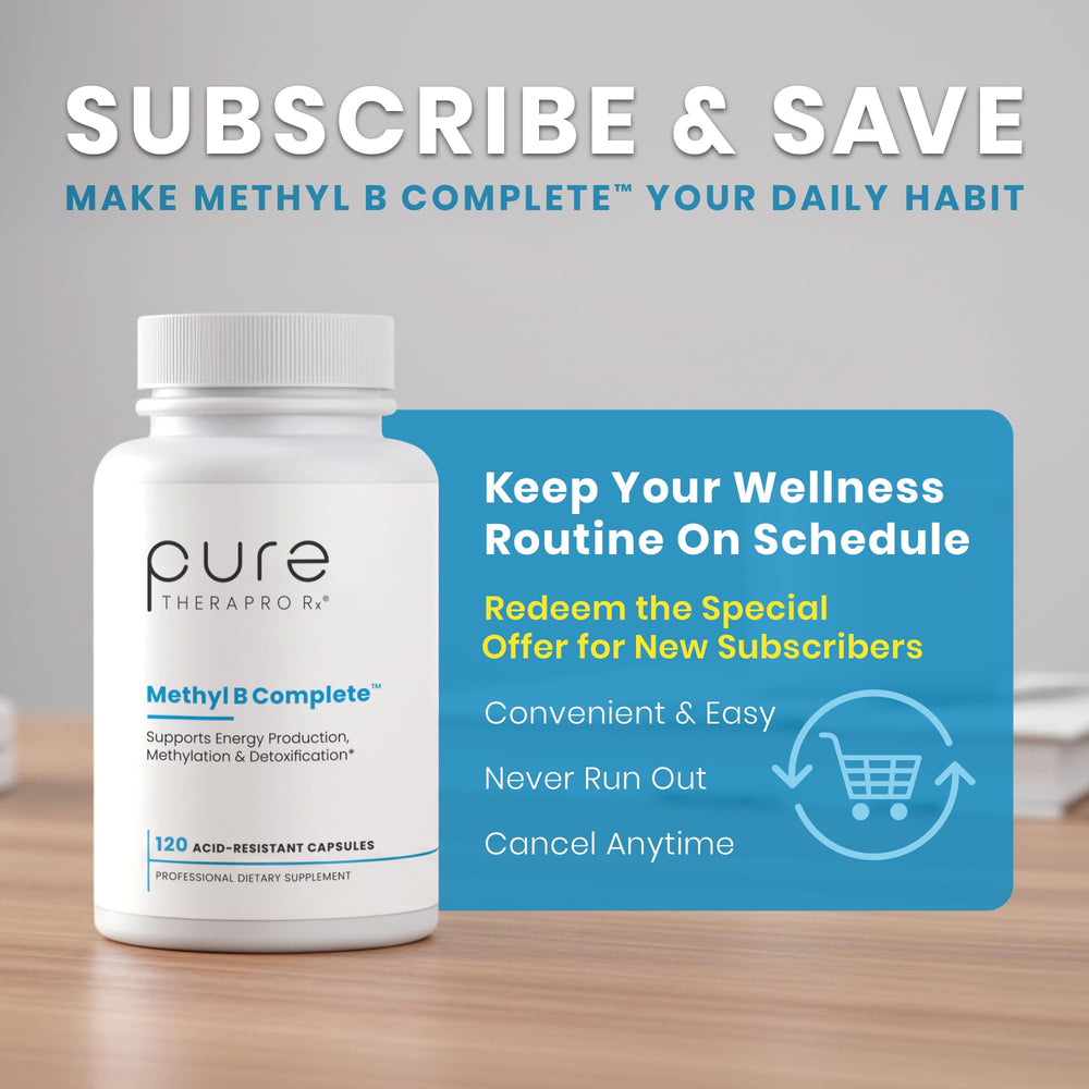 Pure Therapro Rx Methylated B Complex bottle back label detailing ingredients