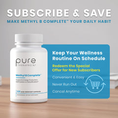 Pure Therapro Rx Methylated B Complex bottle back label detailing ingredients