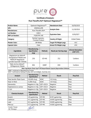 Pure TheraPro Rx Optimum Magnesium packaging view emphasizing premium manufacturing