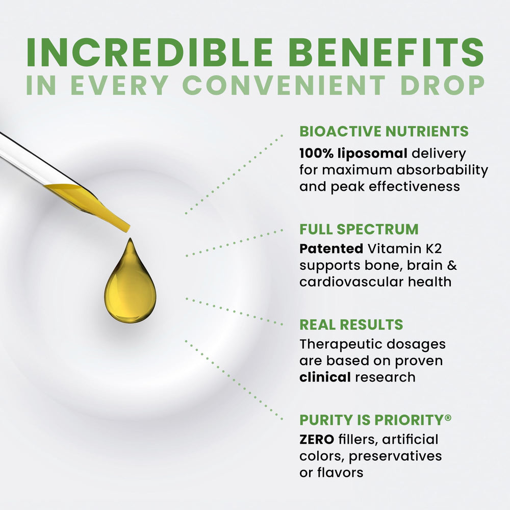 Pure Therapro Rx Ultimate K2 bottle label detail emphasizes full spectrum MK4 and MK7 formulation.