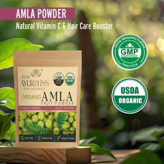 PureAyurbliss amla powder with scoop for easy daily servings