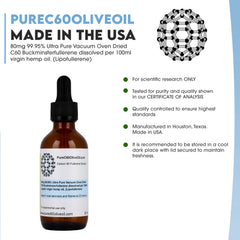 Manufacturing process image illustrates solvent-free C60 production for researchers.