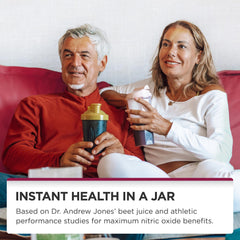 PureClean Beet Premium beet juice powder in glass shows rich nutrients.