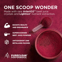 PureClean Beet Premium jar closeup highlights rich red color and purity.