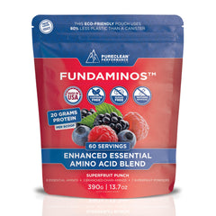 PureClean FundAminos bottle with scoop for daily amino support
