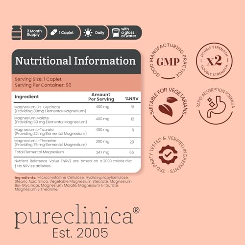 PureClinica Double Strength Magnesium Sleep caplet closeup showing dense magnesium capsule