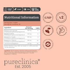 PureClinica Double Strength Magnesium Sleep caplet closeup showing dense magnesium capsule