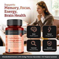 PureClinica Ginkgo Biloba tablet on measuring guide for accurate intake