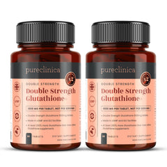 PureClinica Glutathione 1000mg bottle front for high-strength antioxidant support