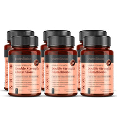 PureClinica Glutathione bottle front view with 1000 mg formulation for daily antioxidant support