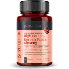 PureClinica High Potency Panax Ginseng bottle for daily support