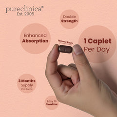 PureClinica Veev Intimate Flora caplet being poured for daily use